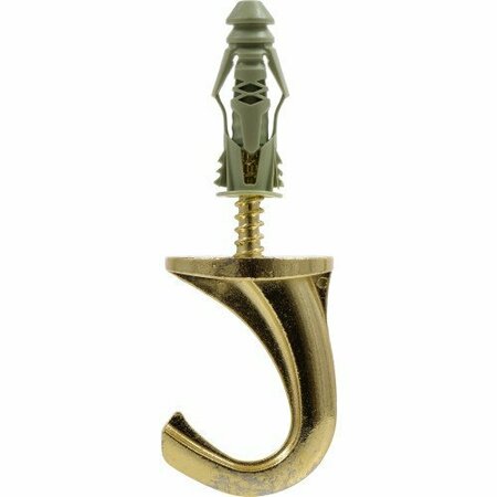 HILLMAN Brass Plated Brass Large Versa Hook 75 lb. cap. 1 pk, 5PK 122408